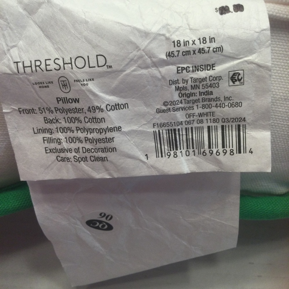 Threshold Festive Christmas Tree Throw Pillow with Green Trim NWT - Picture 9 of 10